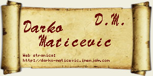 Darko Matićević vizit kartica
